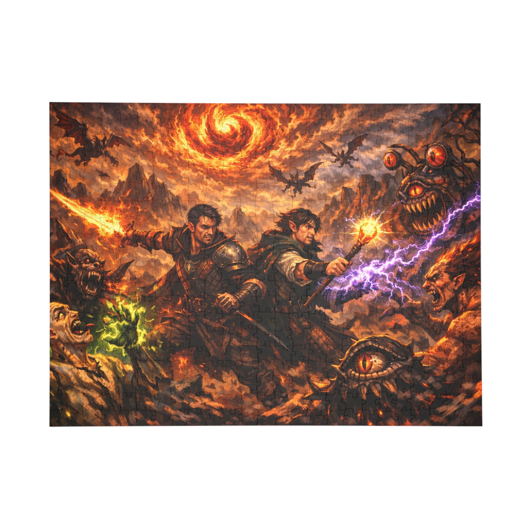 Fantasy Adventure Puzzle — Wizards vs. Demons Jigsaw (500–1000 pcs)