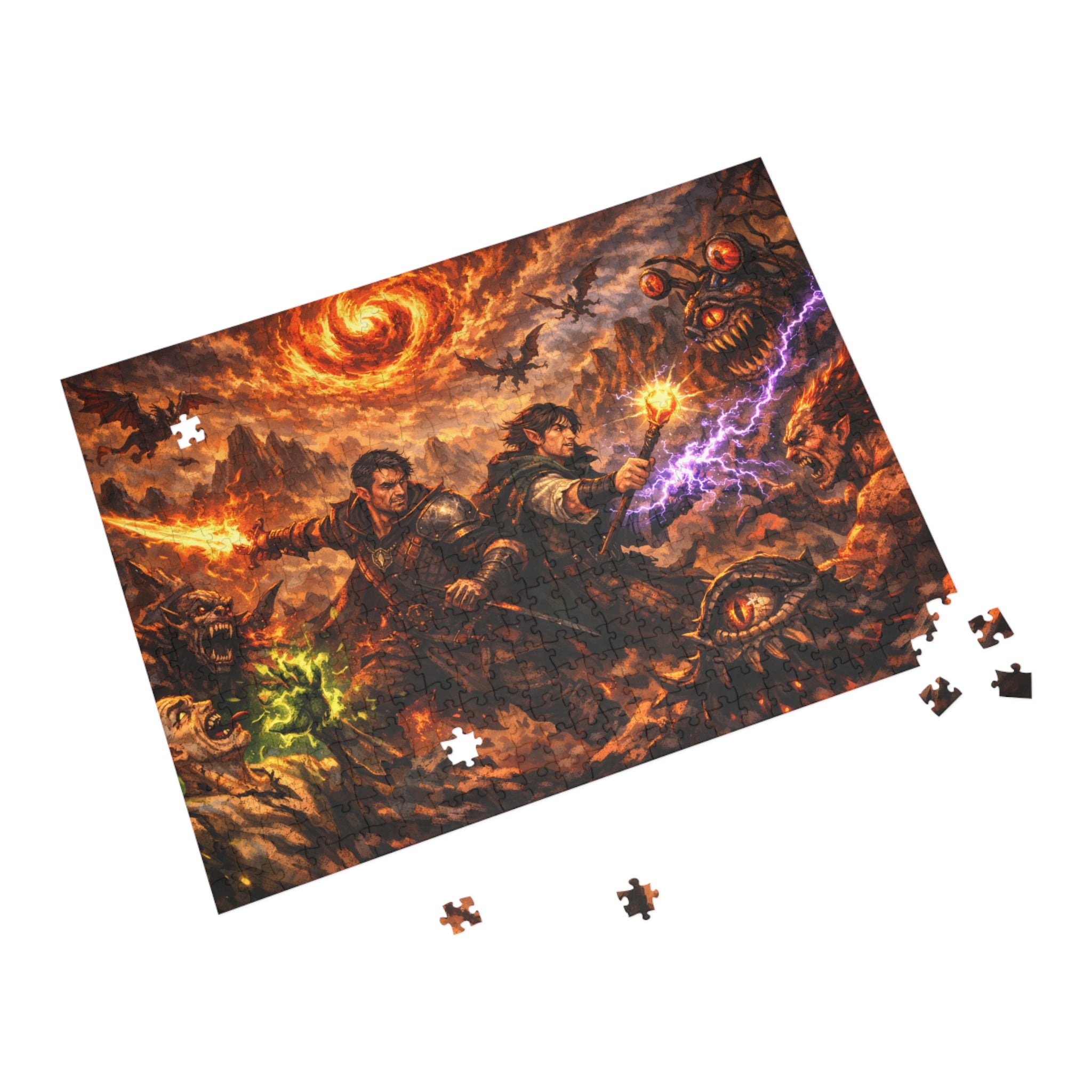 Fantasy Adventure Puzzle — Wizards vs. Demons Jigsaw (500–1000 pcs)