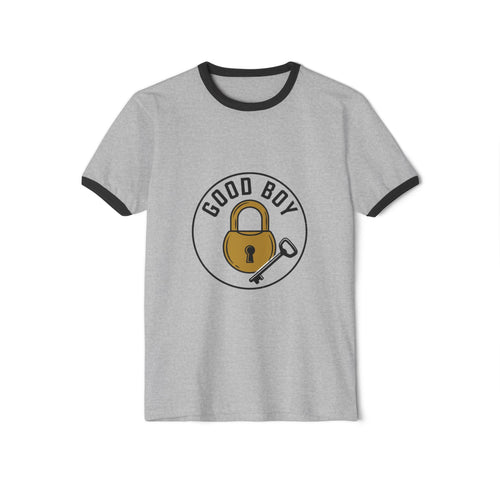 Good Boy Padlock Graphic Ringer T-Shirt