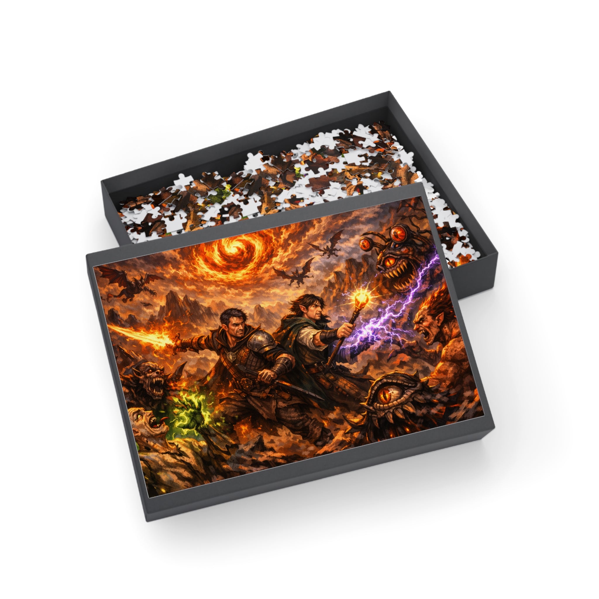 Fantasy Adventure Puzzle — Wizards vs. Demons Jigsaw (500–1000 pcs)