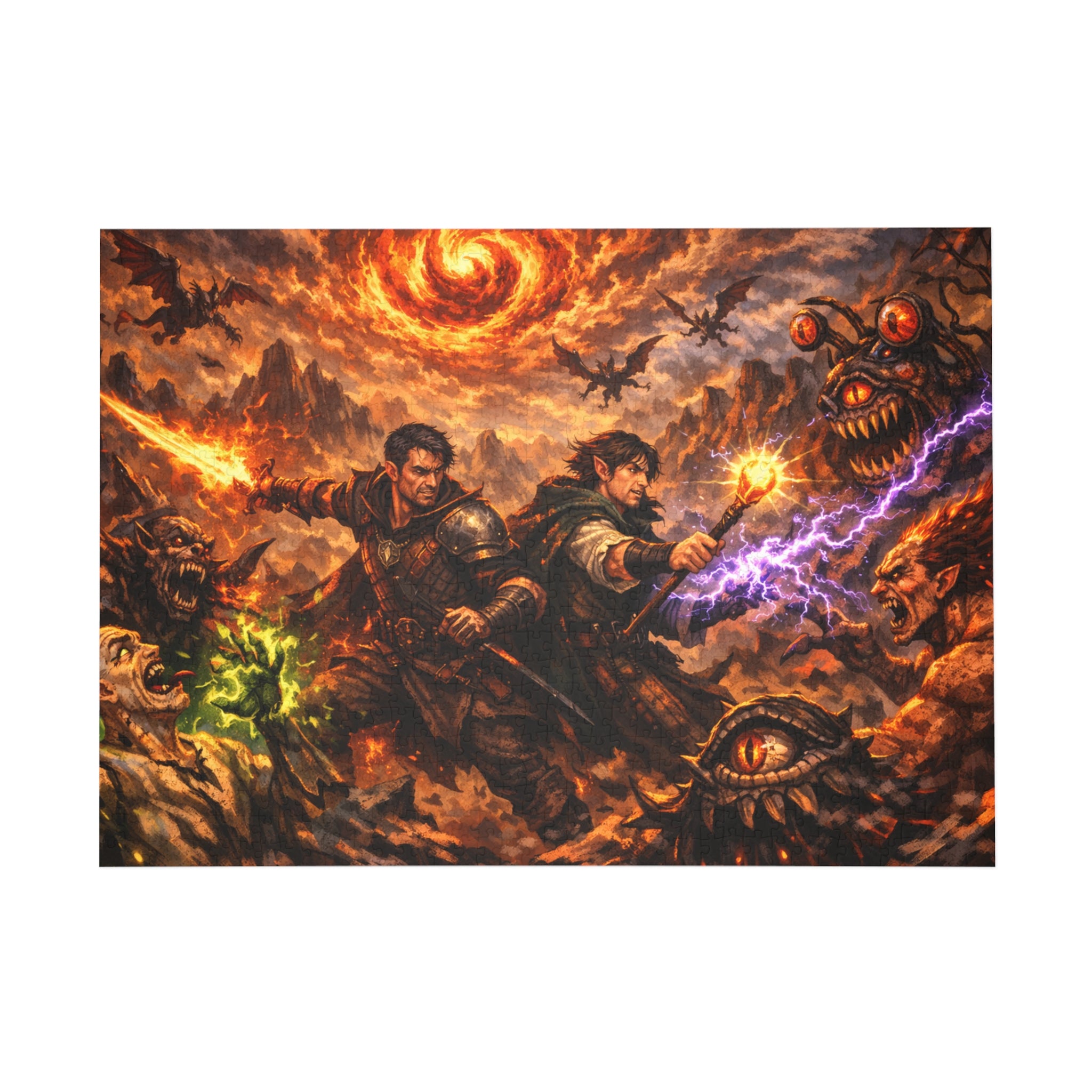 Fantasy Adventure Puzzle — Wizards vs. Demons Jigsaw (500–1000 pcs)