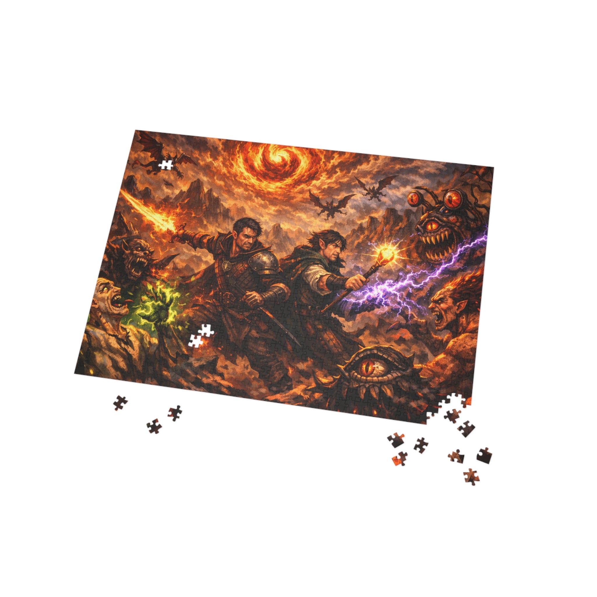Fantasy Adventure Puzzle — Wizards vs. Demons Jigsaw (500–1000 pcs)