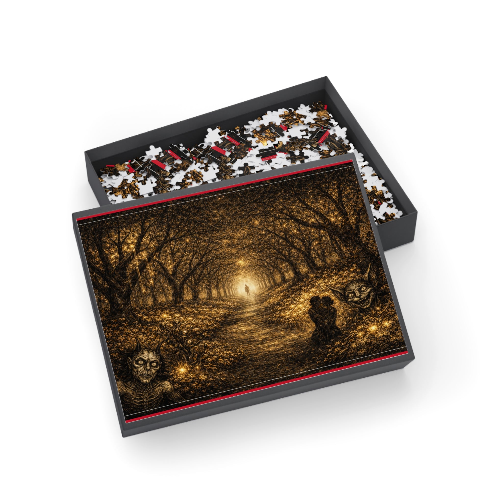 Enchanted Forest Monsters Puzzle — Gold & Gloom (96–1000 pcs)