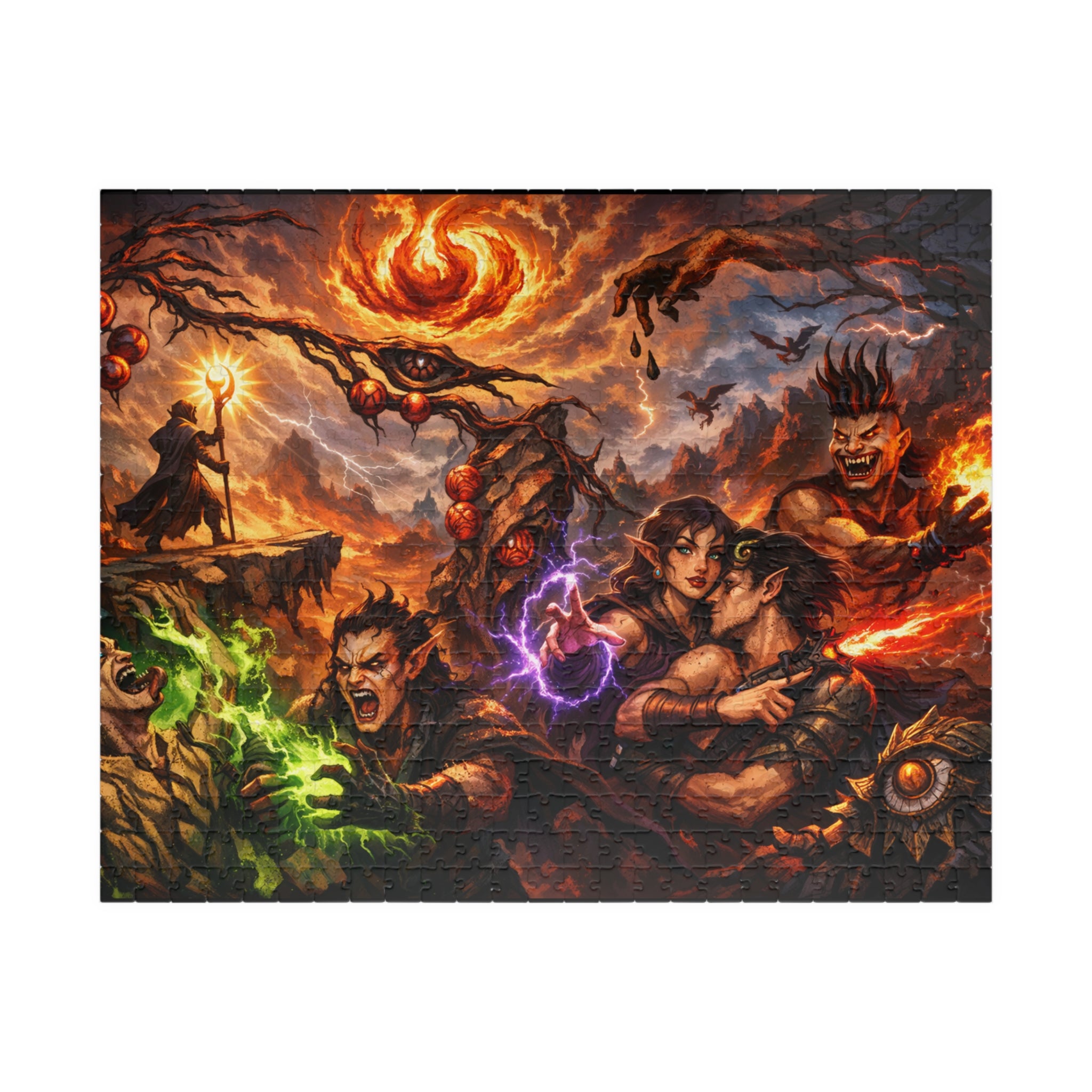 Fantasy Battle Jigsaw Puzzle — Epic Mage & Monsters