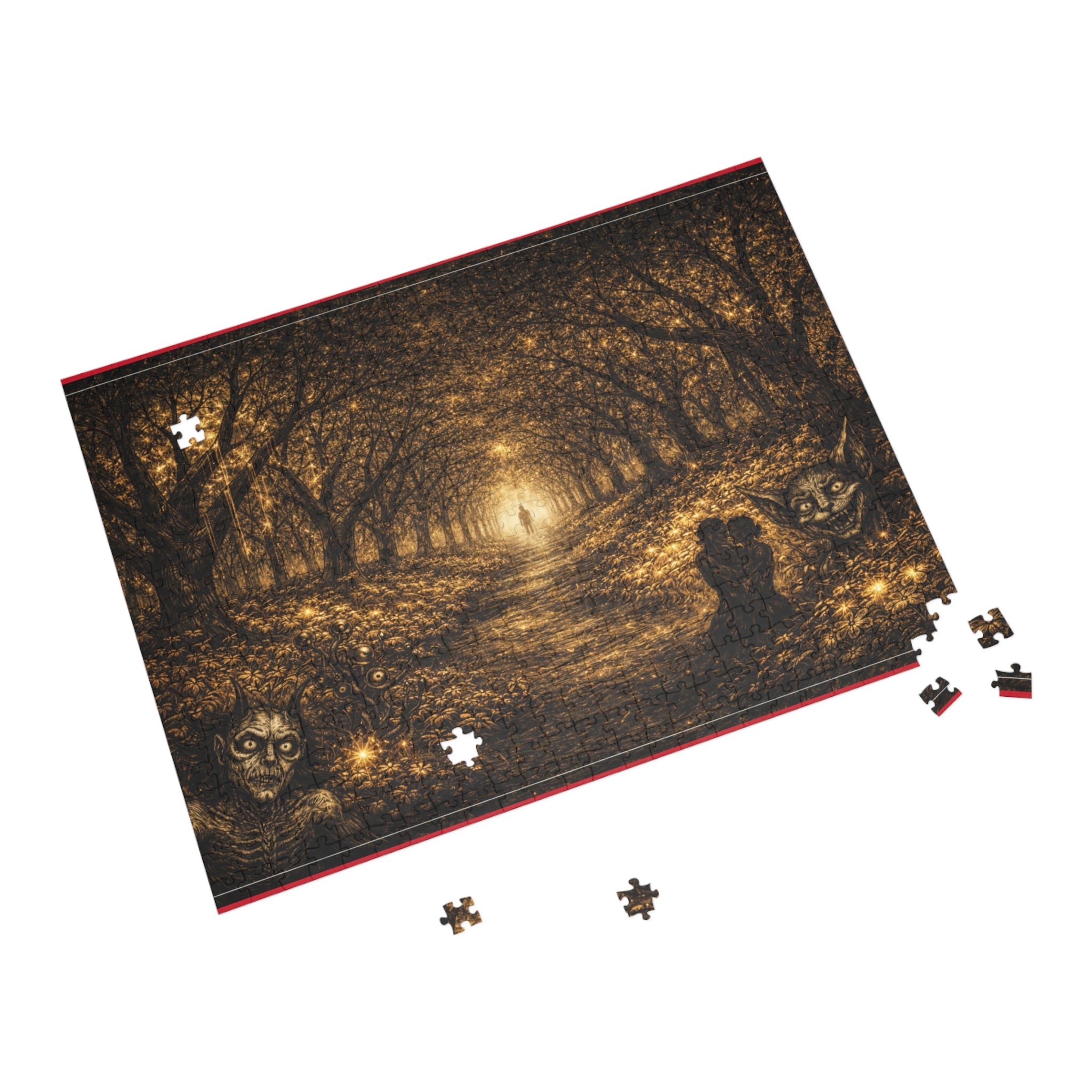 Enchanted Forest Monsters Puzzle — Gold & Gloom (96–1000 pcs)