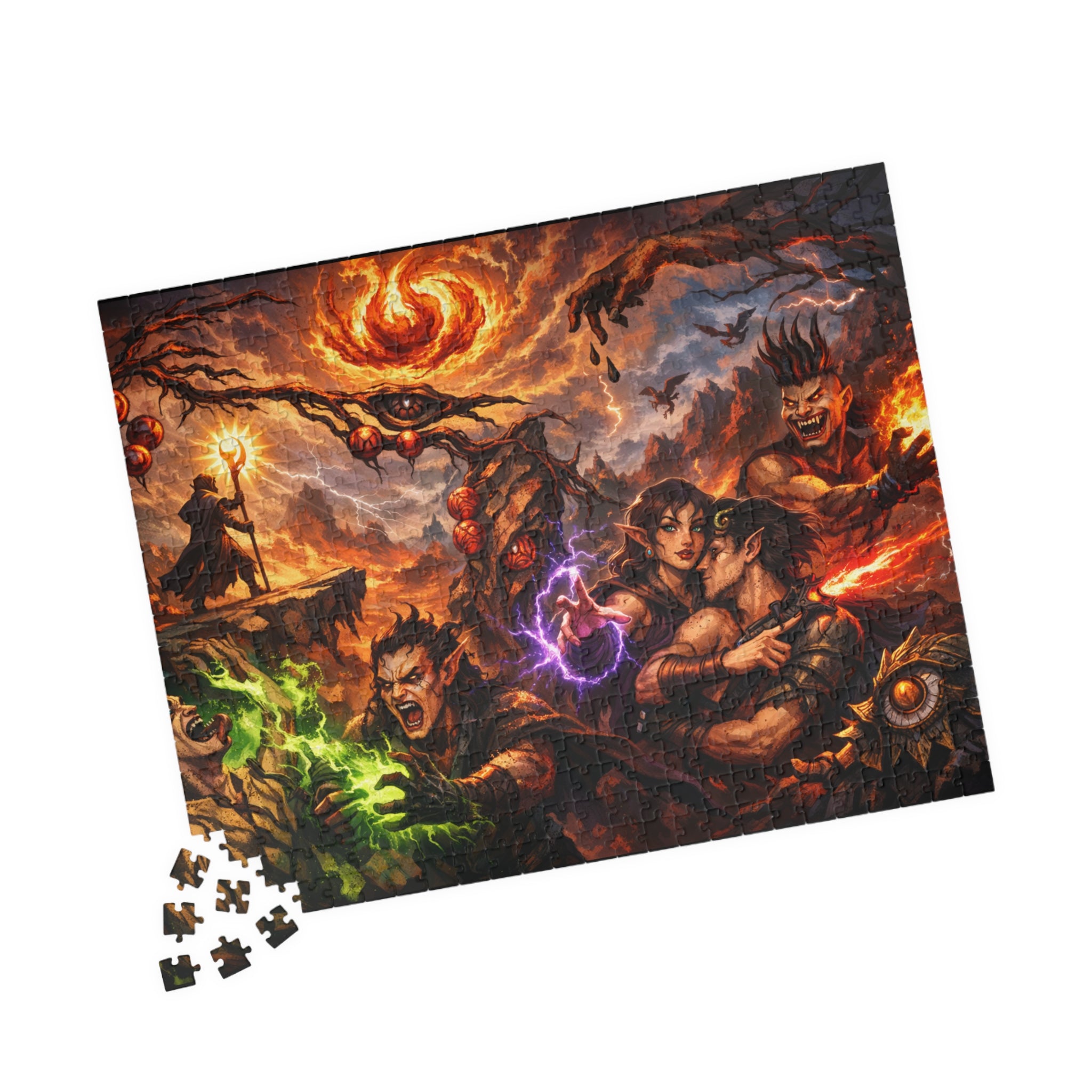 Fantasy Battle Jigsaw Puzzle — Epic Mage & Monsters